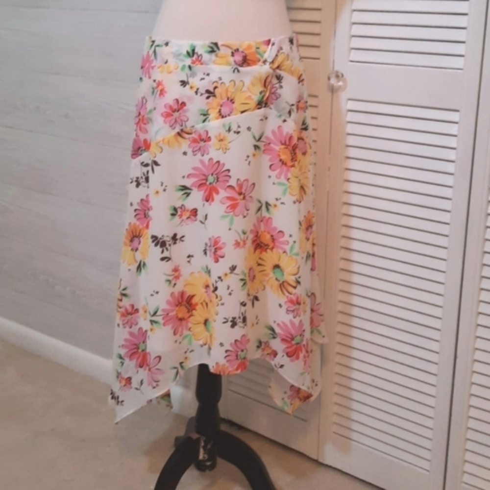 Pierre Cardin vintage floral handkerchief style skirt sz 6 *N